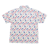 LEON LIVIN Half Button Womens Polo Shirt White Floral M