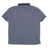 CALVIN KLEIN Mens Polo Shirt Blue Striped XL