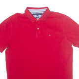 TOMMY HILFIGER Mens Polo Shirt Red 2XL