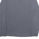 TOMMY HILFIGER Mens Polo Shirt Grey Long Sleeve L