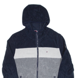 TOMMY HILFIGER Fleece Lined Mens Grey Hoodie Full Zip S
