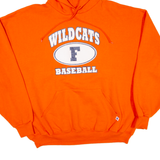 RUSSELL ATHLETIC Wildcats Baseball Mens Orange Hoodie USA 2XL