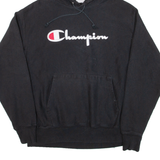 CHAMPION REVERSE WEAVE Mens Black Hoodie L