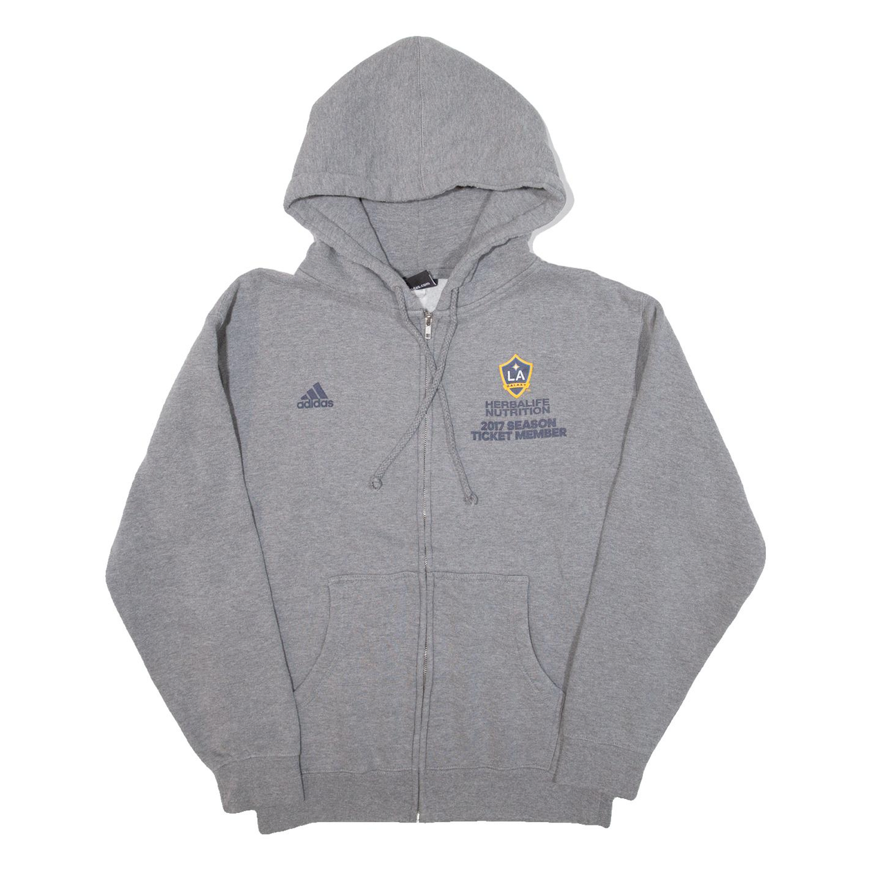ADIDAS La Galaxy Mens Grey Hoodie Full Zip USA S – Cerqular
