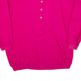 CHEETAH Womens Sweatshirt Pink Button Neck 90s L
