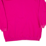 CHEETAH Womens Sweatshirt Pink Button Neck 90s L