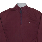 NAUTICA Mens Sweatshirt Maroon 1/4 Zip L