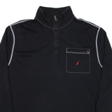 NAUTICA Mens Sweatshirt Black 1/4 Zip 2XL
