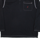 NAUTICA Mens Sweatshirt Black 1/4 Zip 2XL
