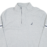 NAUTICA Mens Sweatshirt Grey 1/4 Zip L
