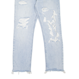 LEVI'S 501 BIG E Jeans Distressed Womens Blue Straight Stone Wash W27 L28