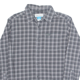 COLUMBIA Mens Shirt Grey Plaid Long Sleeve M