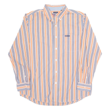 CHAPS Mens Shirt Orange Striped Long Sleeve L