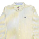 CHAPS Mens Shirt Yellow Striped Long Sleeve XL
