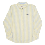 CHAPS Mens Shirt Yellow Striped Long Sleeve XL