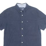 TOMMY HILFIGER Custom Fit Mens Plain Shirt Blue M