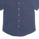 TOMMY HILFIGER Custom Fit Mens Plain Shirt Blue M