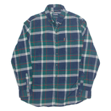CHAPS Performance Mens Shirt Green Plaid Long Sleeve L