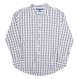 TOMMY HILFIGER Mens Shirt Blue Plaid Long Sleeve 2XL