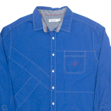 NAUTICA Mens Shirt Blue Striped Long Sleeve XL