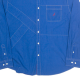 NAUTICA Mens Shirt Blue Striped Long Sleeve XL