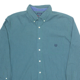 CHAPS Mens Shirt Green Check Long Sleeve XL