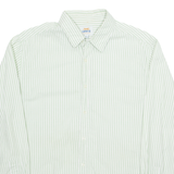 LEVI'S Mens Shirt Green Striped Long Sleeve XL