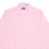 NAUTICA Slim Fit Spandex Mens Formal Shirt Pink Long Sleeve L