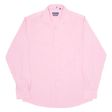 NAUTICA Slim Fit Spandex Mens Formal Shirt Pink Long Sleeve L