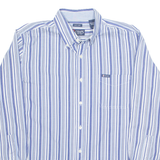 CHAPS Mens Shirt Blue Striped Long Sleeve L