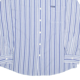 CHAPS Mens Shirt Blue Striped Long Sleeve L