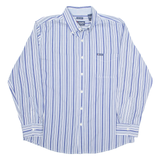 CHAPS Mens Shirt Blue Striped Long Sleeve L