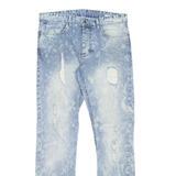 CALVIN KLEIN JEANS Mince Distressed Mens Jeans Blue Slim Straight W32 L32