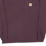 CARHARTT Womens T-Shirt Maroon Long Sleeve XS