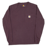CARHARTT Womens T-Shirt Maroon Long Sleeve XS