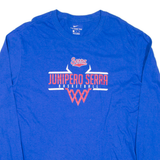 NIKE Basketball Mens T-Shirt Blue Long Sleeve USA XL