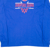 NIKE Basketball Mens T-Shirt Blue Long Sleeve USA XL