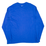 NIKE Basketball Mens T-Shirt Blue Long Sleeve USA XL