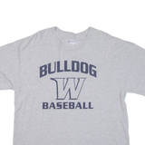 CHAMPION Bulldog Baseball Mens T-Shirt Grey USA XL