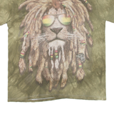Lion Mens Tie Dye T-Shirt Green L