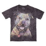 THE MOUNTAIN Beware Of Pitbulls They Will Steal Your Heart Womens Tie Dye T-Shirt Grey S