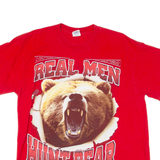 Real Men Hunt Bears Mens T-Shirt Red L