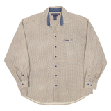 POINT ZERO Mens Corduroy Shirt Beige Check Long Sleeve L