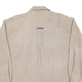 POINT ZERO Mens Corduroy Shirt Beige Check Long Sleeve L