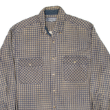 PREFAB Mens Corduroy Shirt Blue Check Long Sleeve L