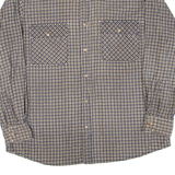 PREFAB Mens Corduroy Shirt Blue Check Long Sleeve L
