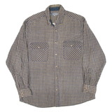 PREFAB Mens Corduroy Shirt Blue Check Long Sleeve L