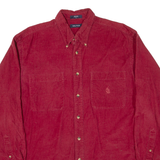 NAUTICA Mens Corduroy Shirt Red Long Sleeve L