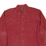 DENVER HAYES Mens Corduroy Shirt Red Long Sleeve XL