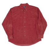 DENVER HAYES Mens Corduroy Shirt Red Long Sleeve XL